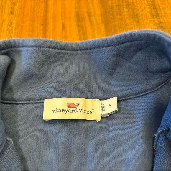 Vineyard Vines Classic Patchwork Christmas Holiday Navy Quarterzip Sweatshirt - Picture 7 of 7